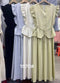Two Piece Ruffled Style Top With Skirt
